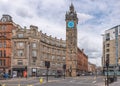 The impressive architecture of the old Tollbooth Steeple and Clock High Street Glasgow
