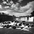 Impressive beautiful view of Iguazu waterfalls on the border of Brazil and Argentina.