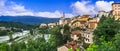 Travel in northern Italy - beautiful Belluno town surrounded by Dolomite mountains Royalty Free Stock Photo