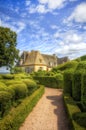 Impressive Boxwoods in Les Jardins de Marqueyssac, Dordogne, France Royalty Free Stock Photo
