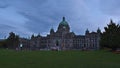 Impressive British Columbia Parliament Buildings, home to the provincial legislative assembly, in Victoria downtown, Canada.