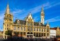 Impressive building of Old Post Office with clock tower in Belgian city of Ghent Royalty Free Stock Photo