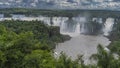 An impressive cascade of Iguazu Waterfalls falls down.