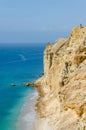 Impressive cliffs with turquoise ocean at the coast at Caotinha, Angola Royalty Free Stock Photo