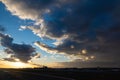 Impressive cloudscape above airport Royalty Free Stock Photo