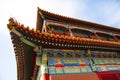 Impressive colorful elaborate roof from the forbidden city in Beijing, China. The colors of the roofs, roofing materials and roofi