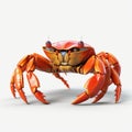 Impressive 3d Orange Crab Model With Realistic Pixar Style