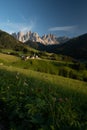 Dolomites in Funes, Santa Maddalena village, Italy