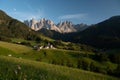 Dolomites in Funes, Santa Maddalena village, Italy