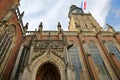 The impressive external facade and main entrance to Saint Walburgiskerk church in Zutphen