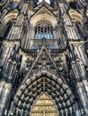 The impressive facade of the Cathedral in Cologne, Germany.