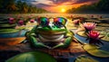 Impressive Frog with Colorful Sunglasses: A Masterpiece of Modern Art in Stunning 4K Resolution!