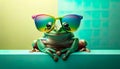 Impressive Frog with Colorful Sunglasses: A Masterpiece of Modern Art in Stunning 4K Resolution!