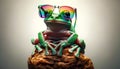 Impressive Frog with Colorful Sunglasses: A Masterpiece of Modern Art in Stunning 4K Resolution!