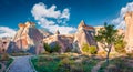 Impressive fungous forms of sandstone in the canyon near Cavusin village, Cappadocia, Nevsehir Province in the Central Anatolia