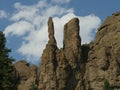 Geologic formations along the North Fork Highway, with gorgeous clouds in the skies Royalty Free Stock Photo