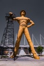 Impressive Golden Driller Statue, Tulsa, Oklahoma Royalty Free Stock Photo