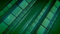 Impressive Green Film Stripes Put Askew Royalty Free Stock Photo