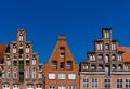 Impressive historic red brick buildings in downtown Lunenburg