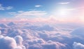 impressive image of an aerial view of beautiful clouds on a lovely day. Generative AI Royalty Free Stock Photo