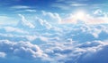 impressive image of an aerial view of beautiful clouds on a lovely day. Generative AI Royalty Free Stock Photo