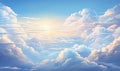 impressive image of an aerial view of beautiful clouds on a lovely day. Generative AI Royalty Free Stock Photo