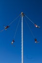 Impressive image of the Papantla flyers with a wonderful blue sky