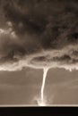 Impressive image of a rising waterspout over the ocean, cloud mass, dramatic Royalty Free Stock Photo