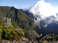 Impressive landscape in Reunion island on the way to Fournaise volcano