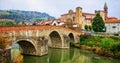impressive medieval Bormida monastery and castle in regione Asti in Piemonte, Italy Royalty Free Stock Photo