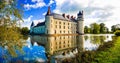 Romantic medieval castles of Loire valley ,Plessis Bourre,France. Royalty Free Stock Photo