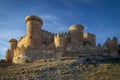 impressive medieval fortress and castle of Belmonte in Cuenca, Spain Royalty Free Stock Photo