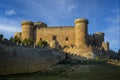 impressive medieval fortress and castle of Belmonte in Cuenca, Spain Royalty Free Stock Photo