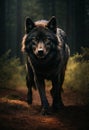 Impressive Metallic Wolf Portrait: Dark and Majestic