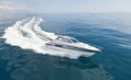 Motorboat sailing in the sea Royalty Free Stock Photo