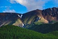 An impressive mountain range in Kuray steppe of Altai Krai