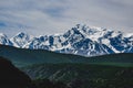An impressive mountain range in Kuray steppe of Altai Krai