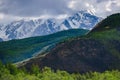 An impressive mountain range in Kuray steppe of Altai Krai