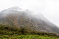 Impressive mountainous landscape at the Milford Sound highway, New Zealand Royalty Free Stock Photo