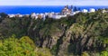 Impressive mountain village Moya over rocks - Gran Canaria, Canary islands Royalty Free Stock Photo