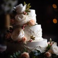 Impressive Multi-layered Wedding Cake with Elegant Details, Capturing the Spirit of Romance and Unity