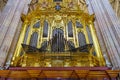 Impressive musical organ of the Gothic cathedral of Segovia in Spain.