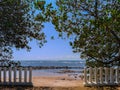 Impressive oceanfront view. Romantic and relaxing concept. Los Cobanos, Sonsonate, El Salvador Royalty Free Stock Photo