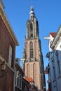 The impressive Onze Lieve Vrouwe Toren Church tower of our Lady in Amersfoort Royalty Free Stock Photo