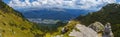 Impressive panorama view on Busteni City from Bucegi mountains Royalty Free Stock Photo