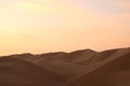 Impressive pastel color of sunset sky over the sand dune of Huacachina desert, Ica, Peru, South America