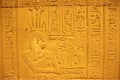 pharaonic carvings and hieroglyphics in Kom Ombo Temple, Egypt Royalty Free Stock Photo