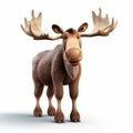 Impressive Pixar Style Realistic Moose In 8k Uhd On White Background