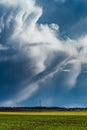 Impressive powerful huge clouds with interesting forms over the Royalty Free Stock Photo