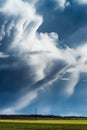 Impressive powerful huge clouds with interesting forms over the Royalty Free Stock Photo
